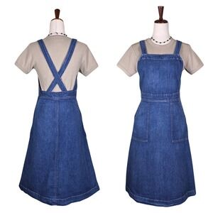 Polo Ralph Lauren Denim Apron Dress Size 6 Bibb Pinafore Cottagecore Prairie